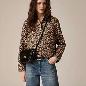 J. Crew Women's Animal Print Bomber Jacket